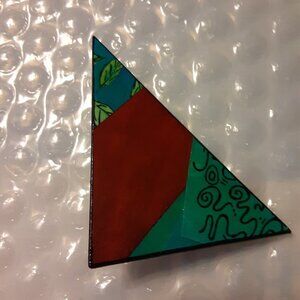 Triangle Shaped Signed Nancy Salwen Brooch